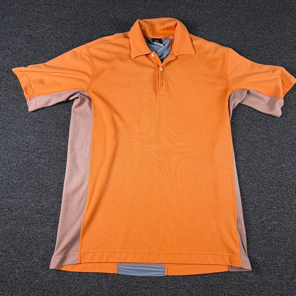 Nike Polo Mens M 128903-805 Orange Fit Dry Short Sleeve Golf Athletic EUC
